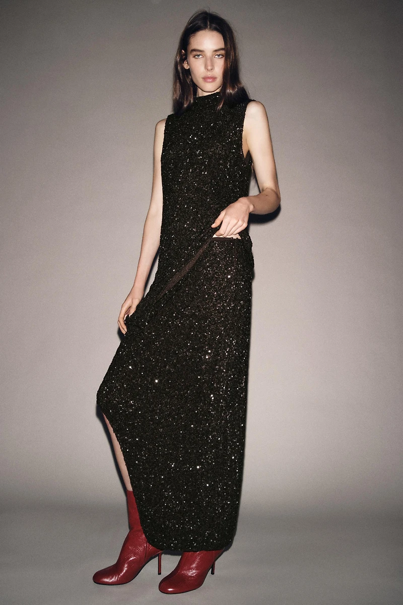 ZW COLLECTION ASYMMETRIC SEQUIN SKIRT