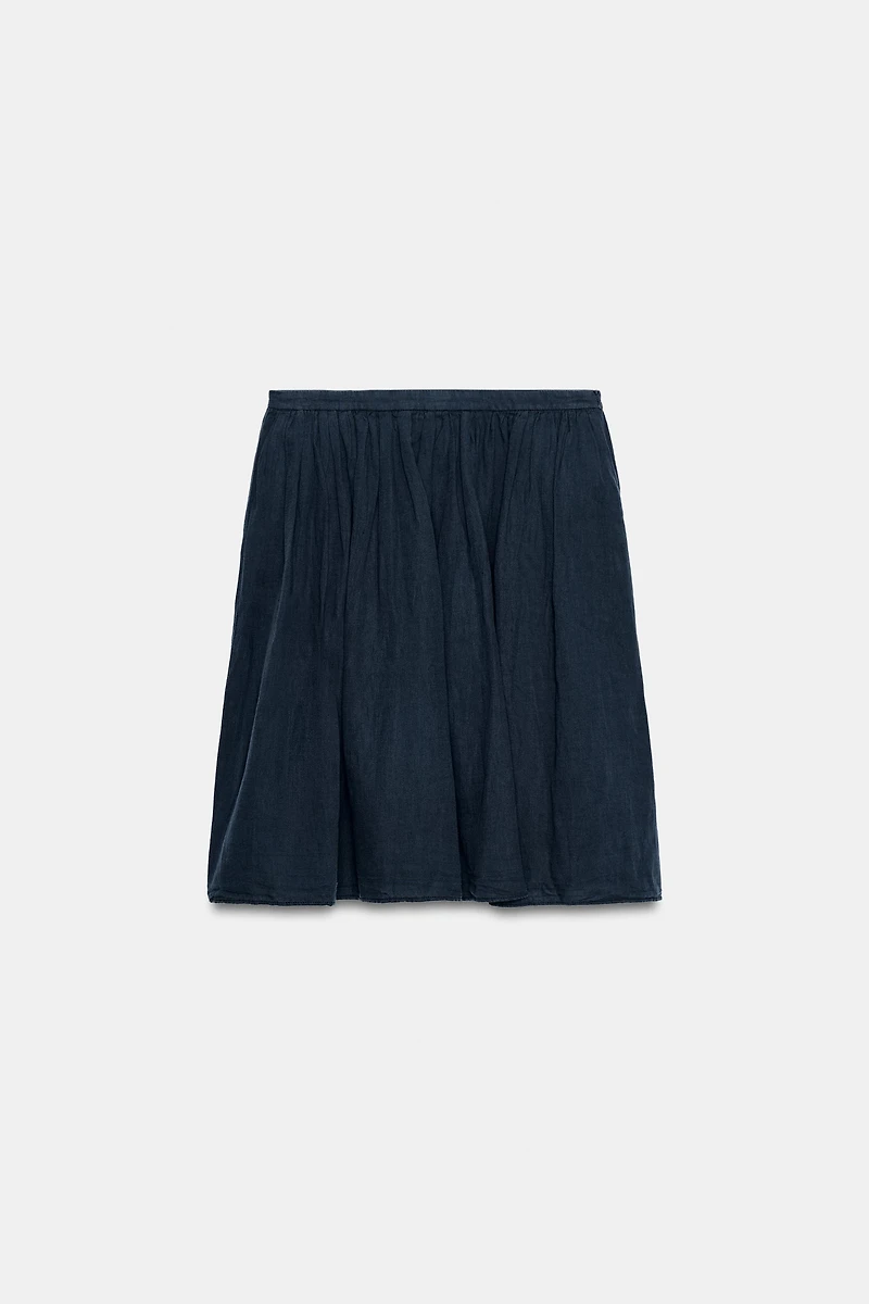 ZW COLLECTION LINEN BLEND MIDI SKIRT