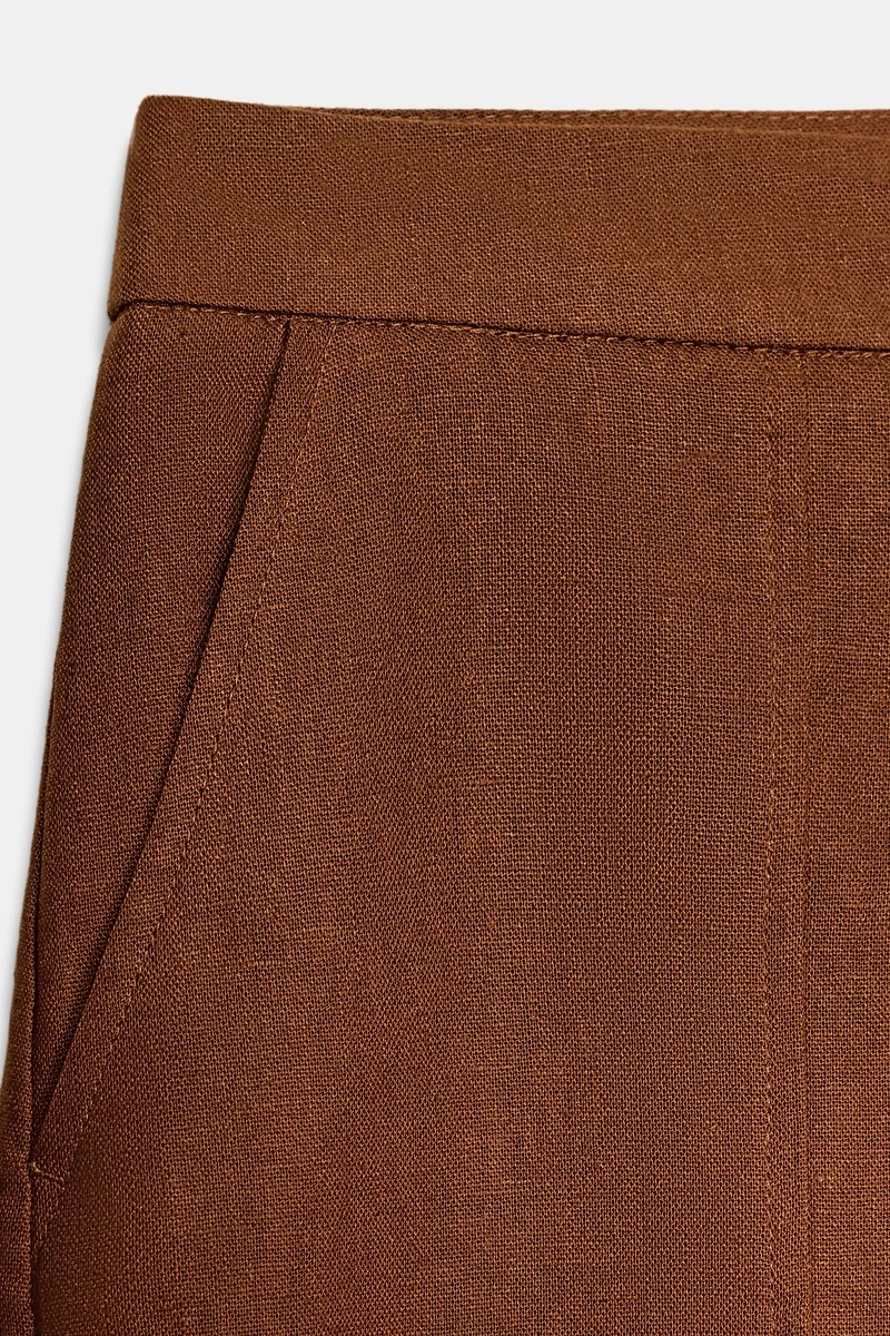 LONG LINEN SHORTS