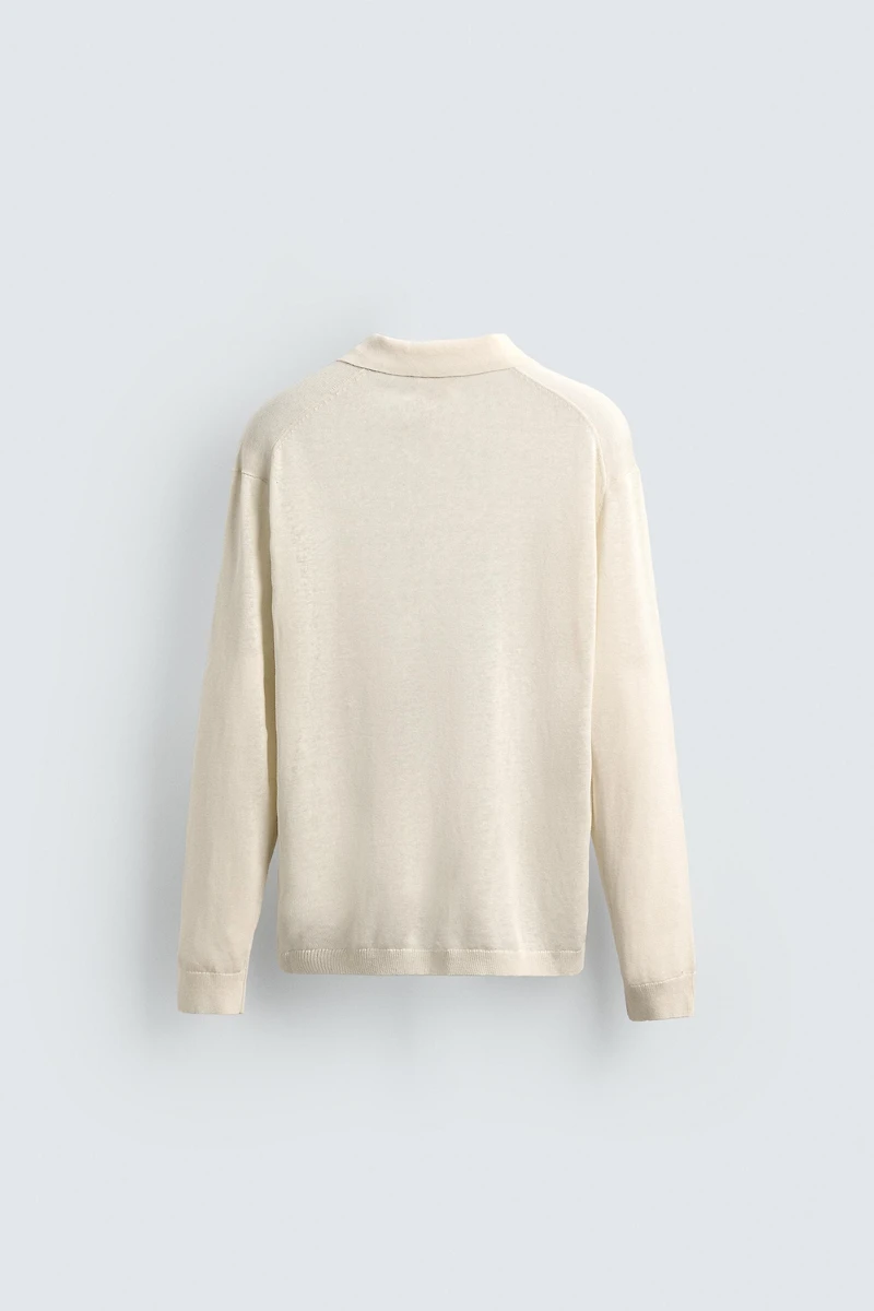 COTTON SILK KNIT POLO SHIRT