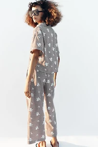 EMBROIDERED PLAID CULOTTES