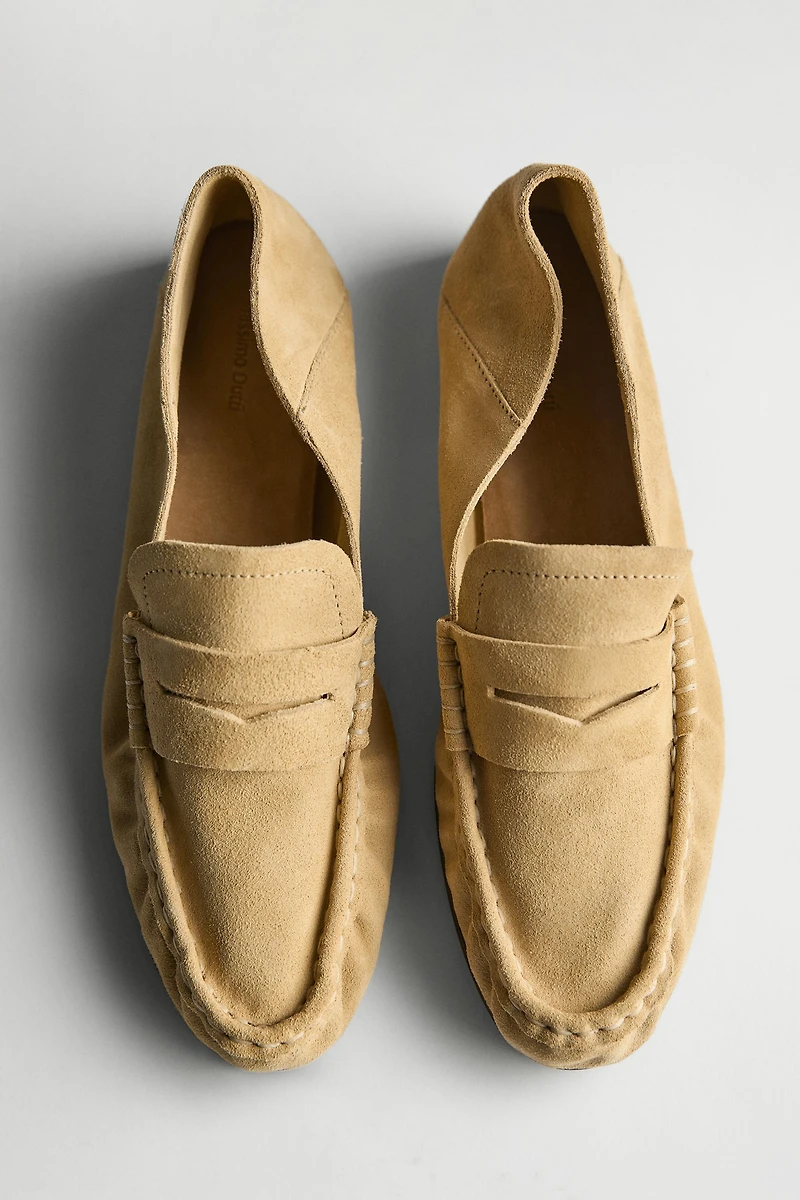 Mocassin en croûte de cuir souple