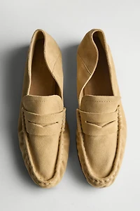 Mocassin en croûte de cuir souple