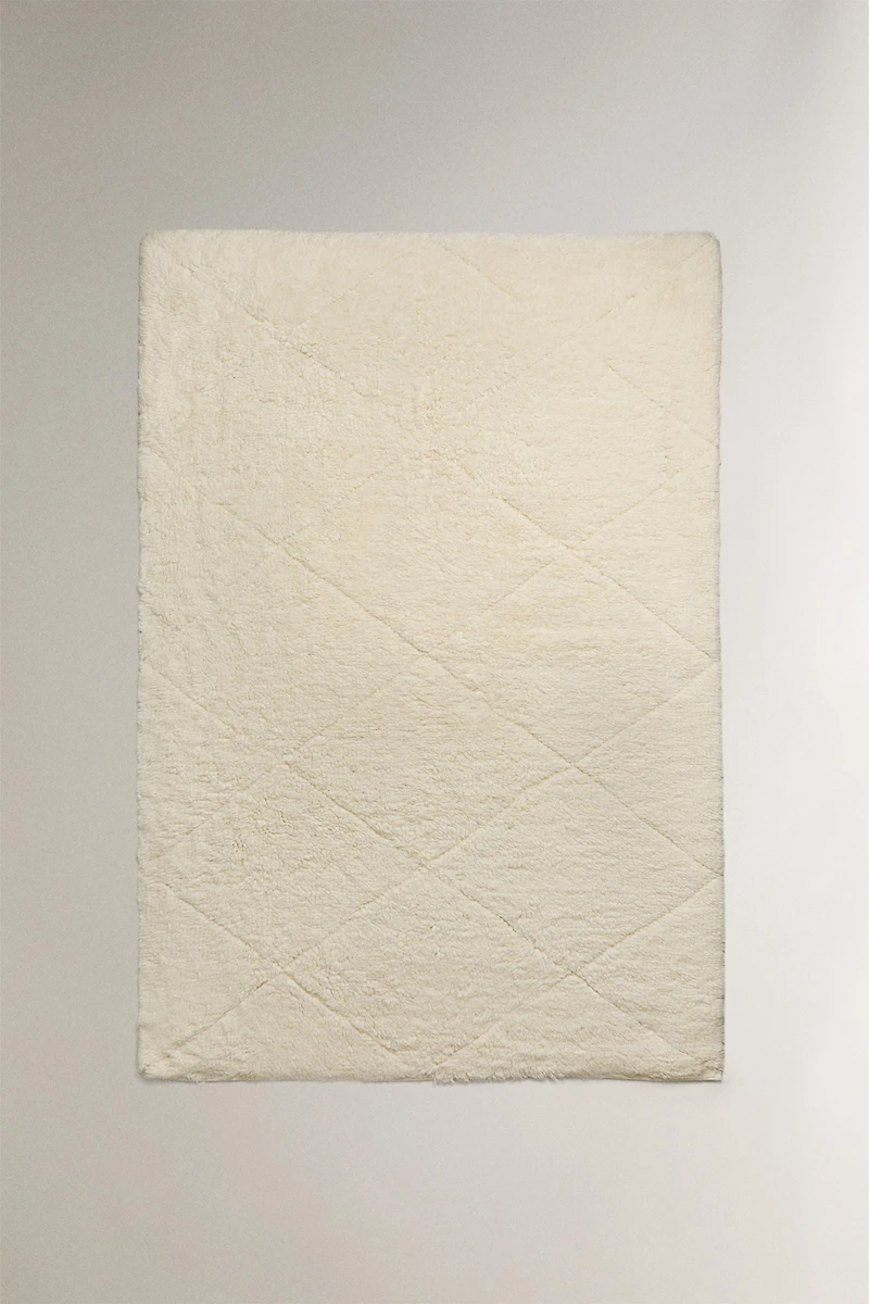 GEOMETRIC DESIGN WOOL AREA RUG