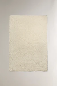 GEOMETRIC DESIGN WOOL AREA RUG