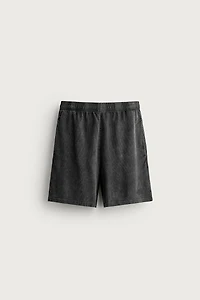 WASHED WAFFLE TEXTURE SWEATSHORTS
