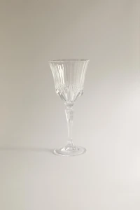 ENGRAVED-EFFECT CRYSTALLINE WINE GLASS
