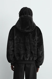 REVERSIBLE FAUX FUR BOMBER JACKET