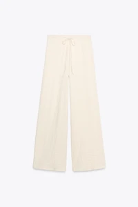 TEXTURED STRAIGHT LEG PANTS
