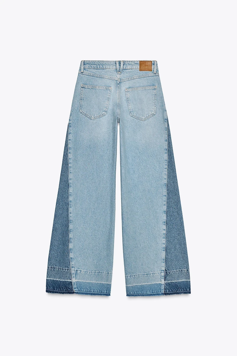 Z1975 CONTRAST MID-RISE WIDE LEG JEANS