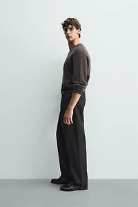 RELAXED FIT PINSTRIPE PANTS