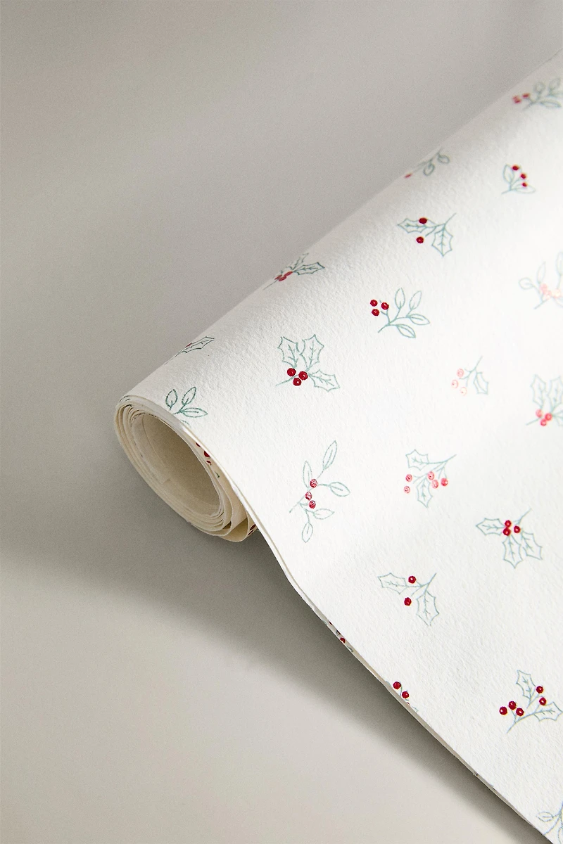 SHINY LEAF CHRISTMAS WRAPPING PAPER