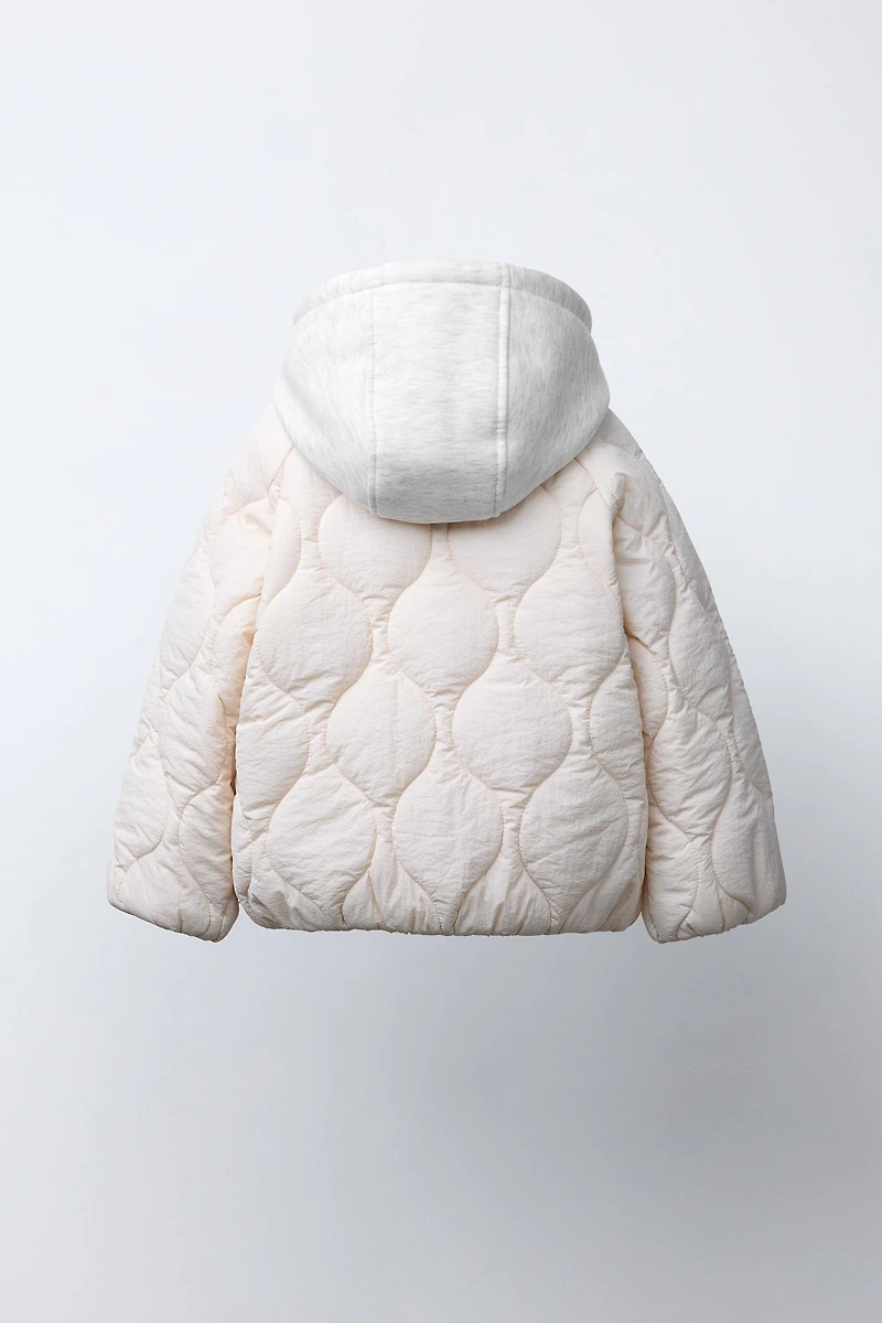 VESTE REMBOURRÉE À CAPUCHE OURS BRODÉ