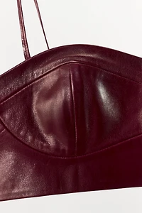 100% LEATHER MINI TOP