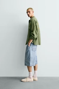 CHEMISE À CARREAUX EN FLANELLE BRODÉE