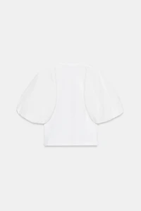 BALLOON SLEEVE COMBINATION T-SHIRT