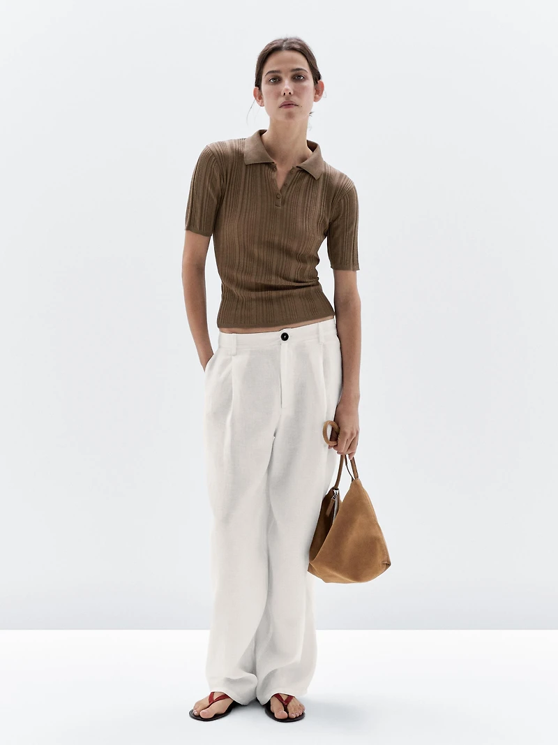 Polo côtelé 100 % coton