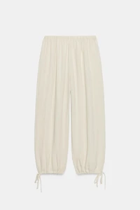 PLAID ADJUSTABLE HEM PARACHUTE PANTS