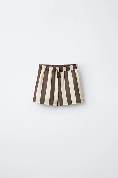 6-14 YEARS/ STRIPED SWIM SHORTS