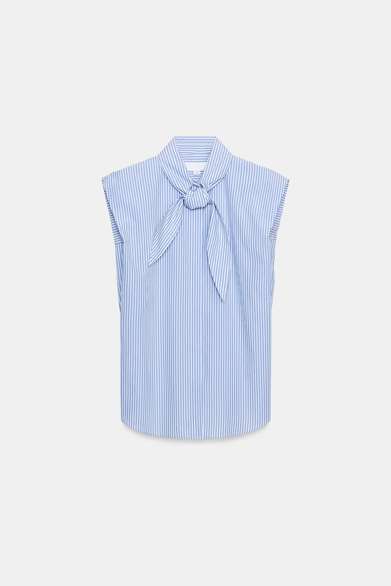 ZW COLLECTION LACED STRIPED SHIRT