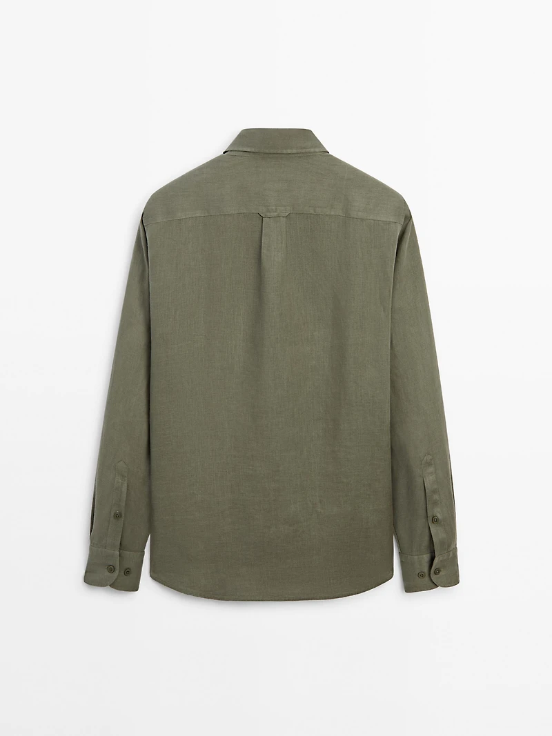 Regular fit 100% linen shirt