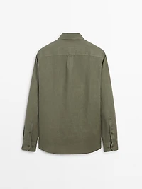 Regular fit 100% linen shirt