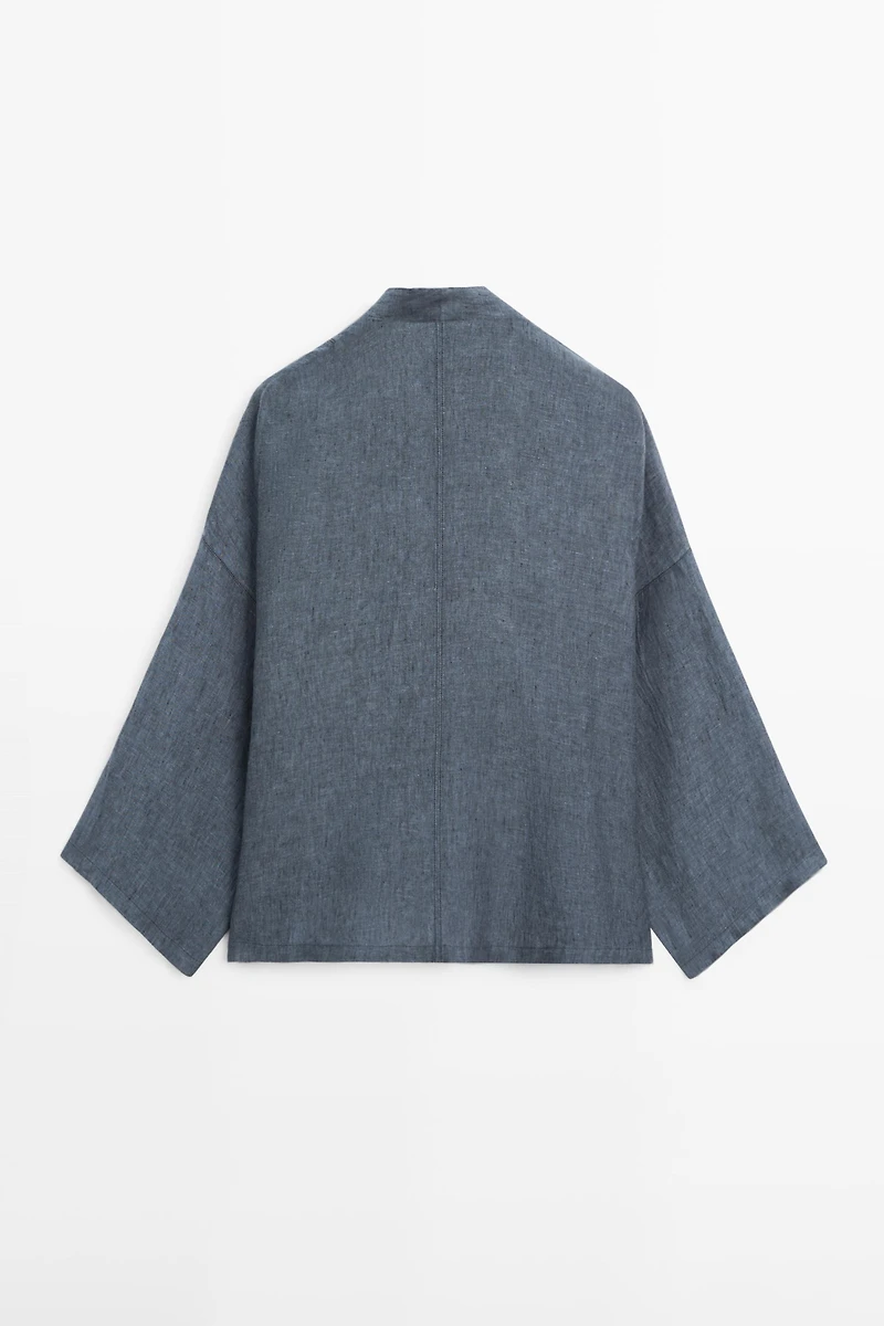 100% linen V-neck kimono