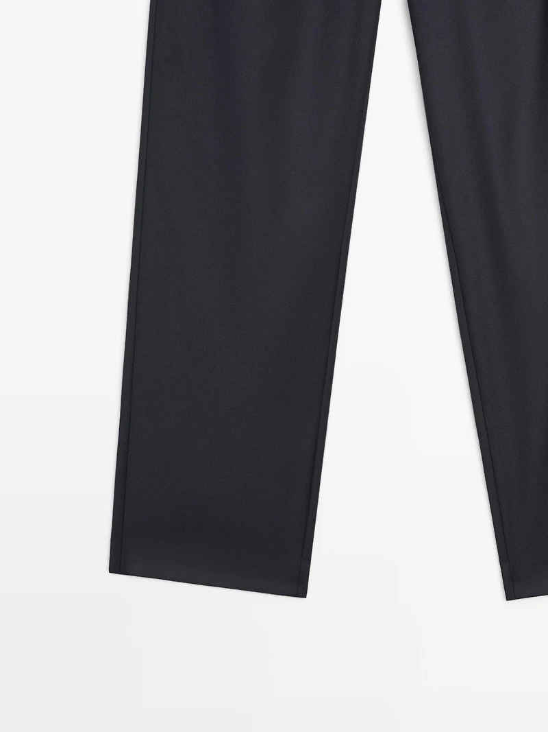 Pantalon à pinces et taille élastique
