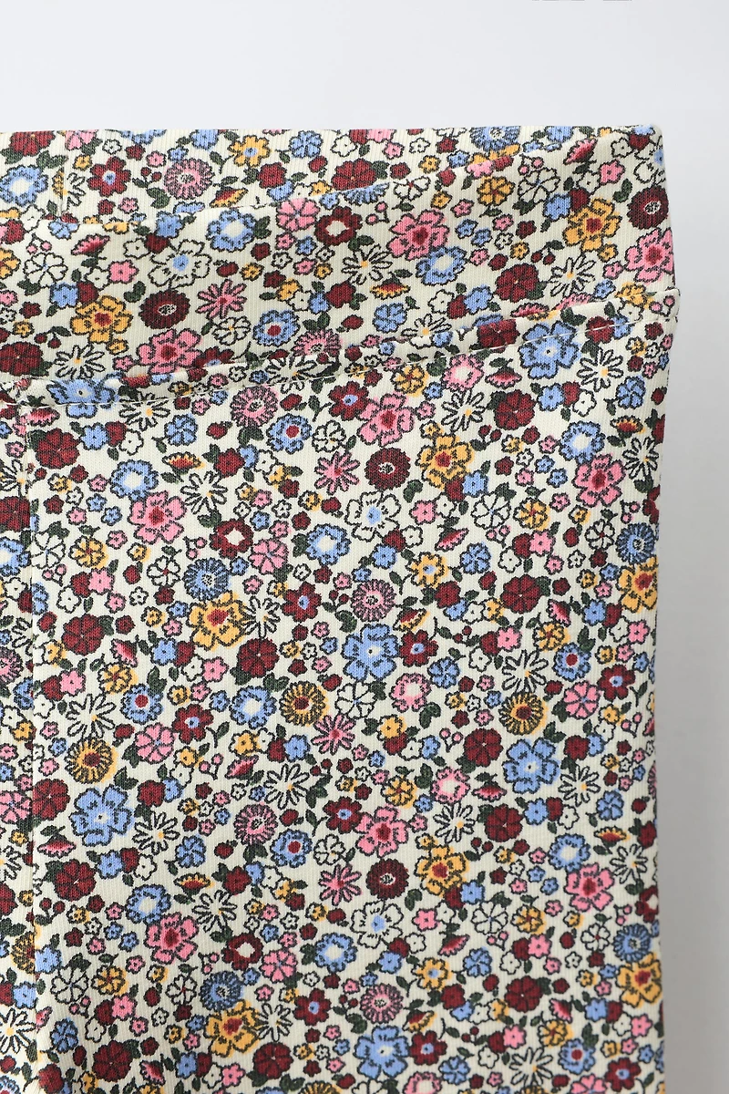 FLORAL AND SOLID LEGGINGS TWO-PACK