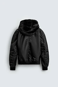 BLOUSON BOMBER RÉVERSIBLE EFFET FOURRURE