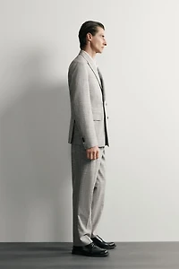 WOOL-BLEND PLAID REGULAR FIT SUIT BLAZER