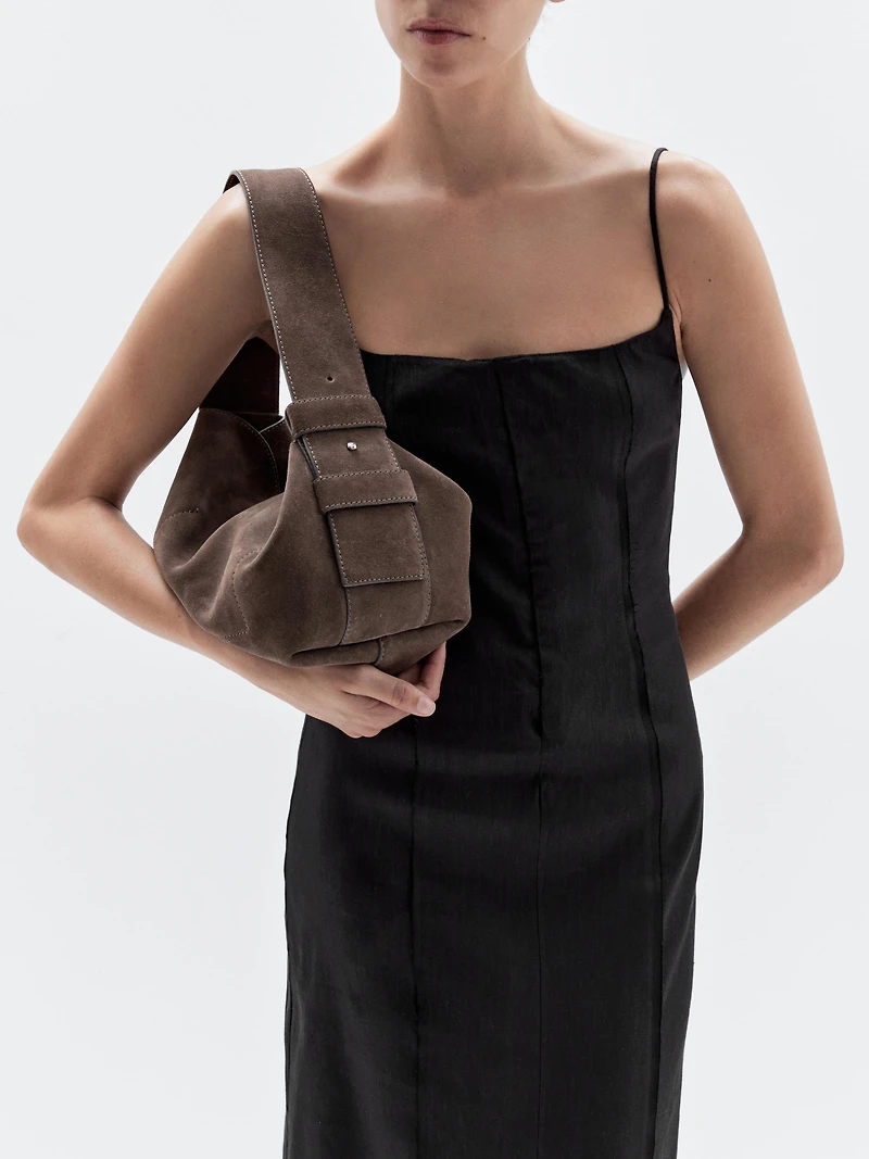 Sac porté épaule en croûte de cuir