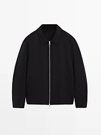 Pinstripe wool blend jacket