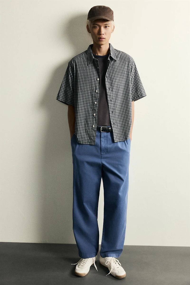 RELAXED FIT JACQUARD CHECK SHIRT