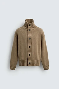 STRUCTURED KNIT CARDIGAN