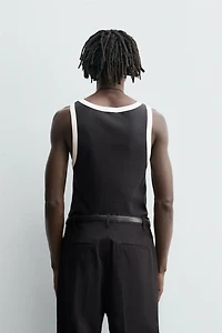 CONTRAST RIB TANK TOP