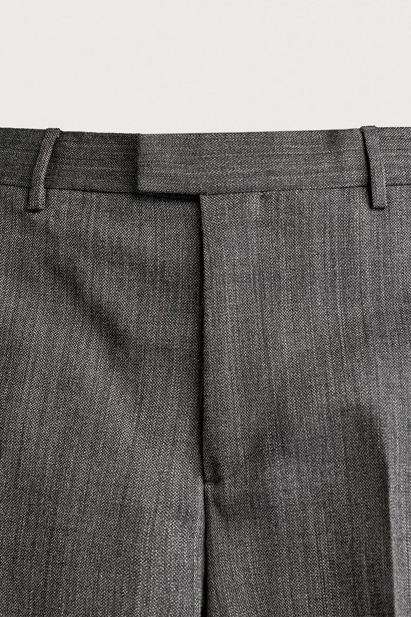 100% WOOL RELAXED FIT SUIT PANTS
