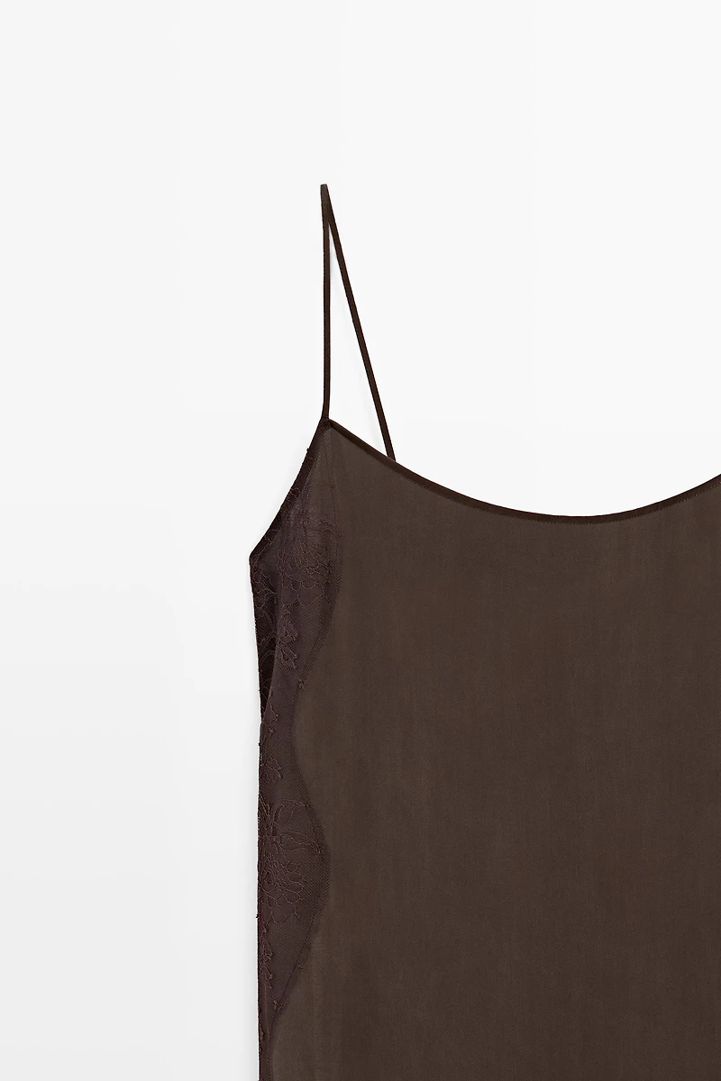 Total look camisole dress with lace detail