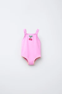 2-6 ANS/ MAILLOT DE BAIN CERISES AU CROCHET