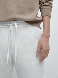 Linen jogger-fit Bermuda shorts