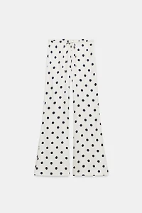 PANTALON SATINÉ À LACETS ET IMPRIMÉ ANIMALIER
