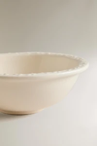 EARTHENWARE BOWL WITH RAISED EDGE