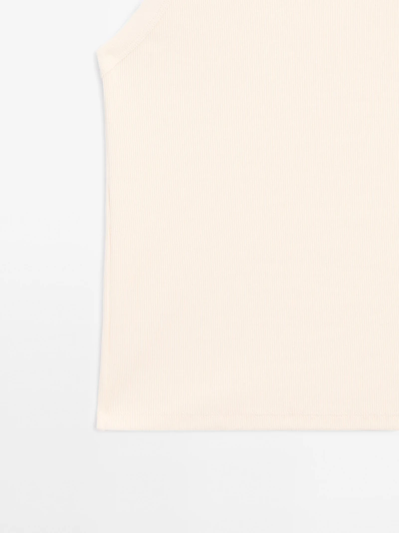 Cotton blend round neck top