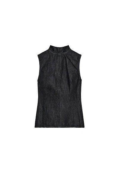 TRF DENIM HALTER TIE TOP