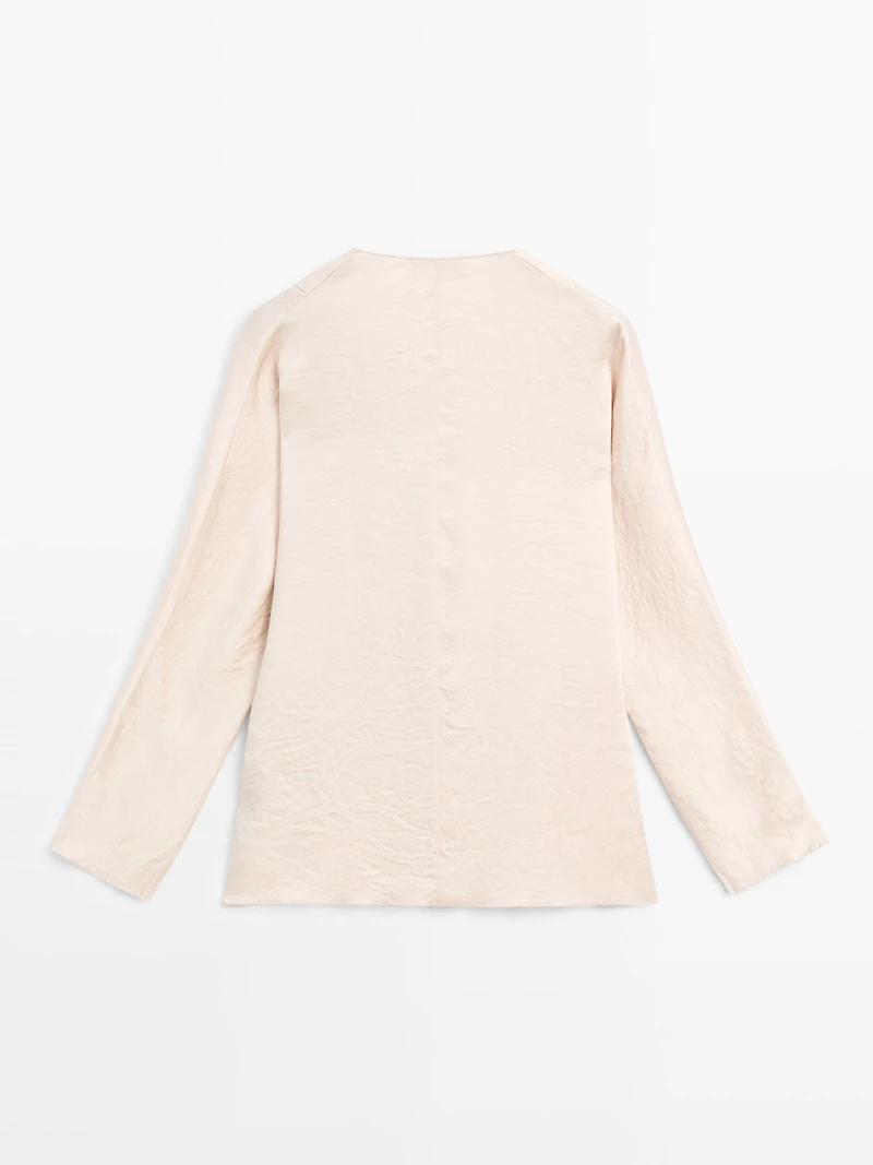 Satin V-neck blouse