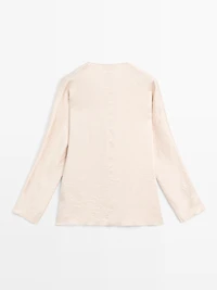 Satin V-neck blouse