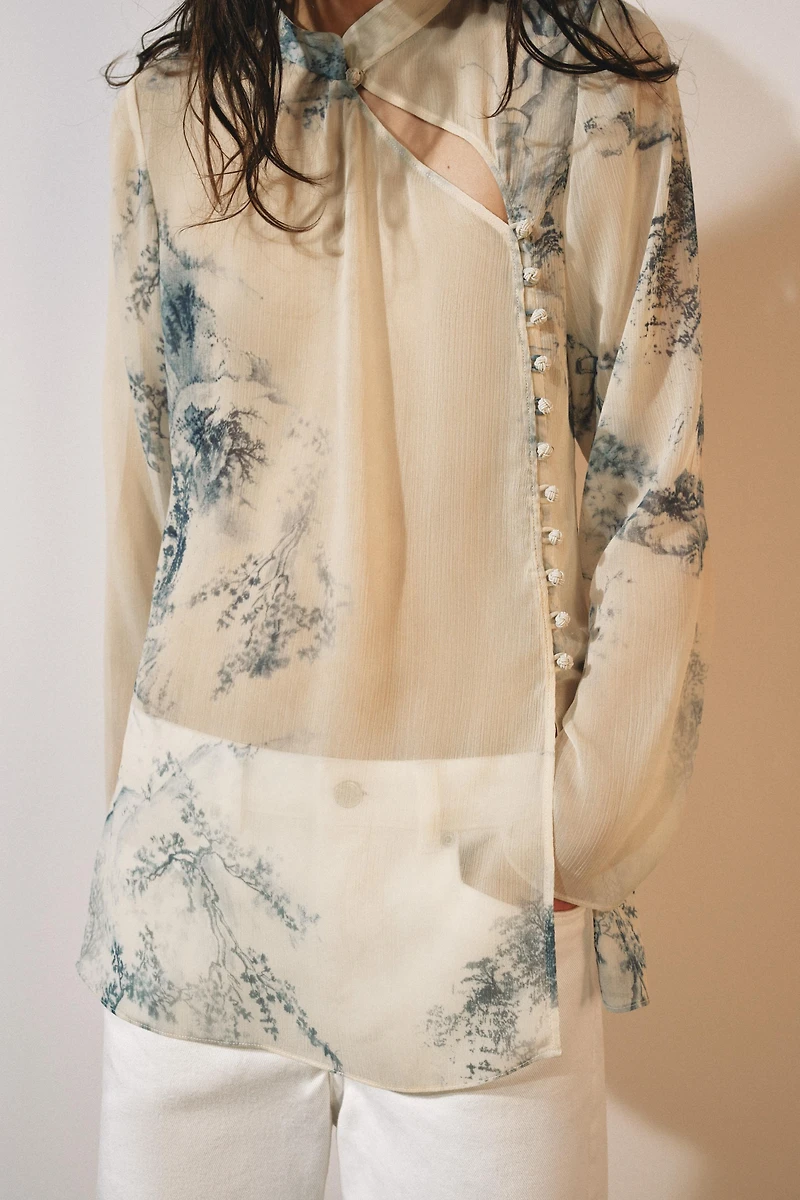 CHEMISE IMPRIMÉE À BOUTONS ZW COLLECTION