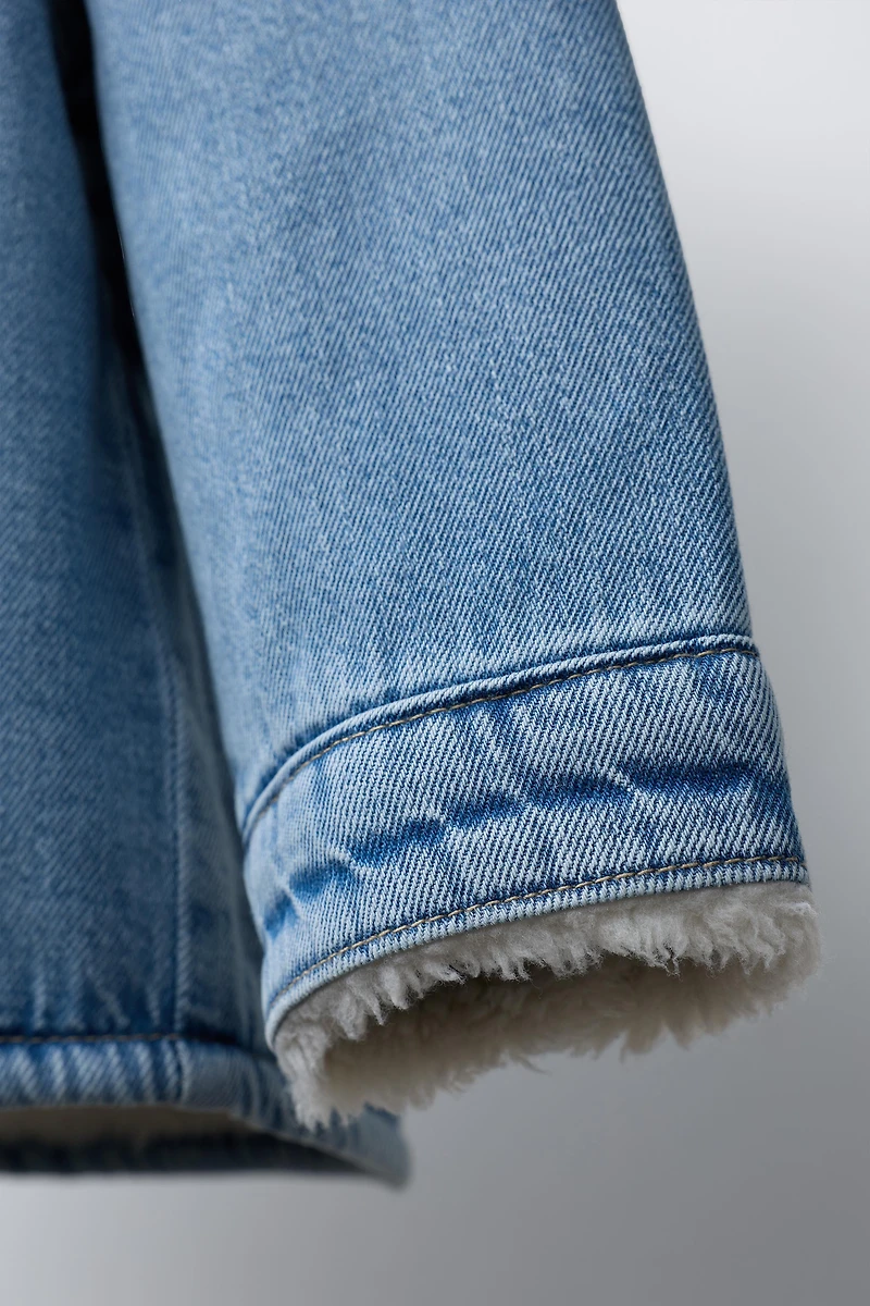 SURCHEMISE EN DENIM IMITATION PEAU DE MOUTON