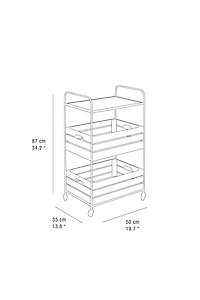 WOOD AND METAL STORAGE CART