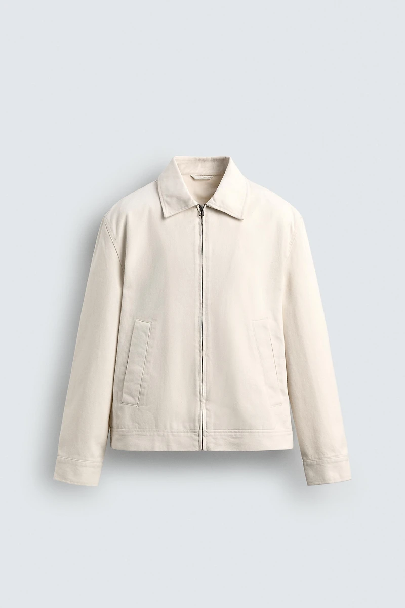 TEXTURED ZIP-UP OVERSHIRT